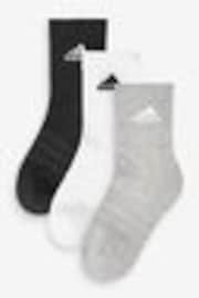 adidas Grey Cushioned Crew Socks 3 Pack - Image 1 of 1