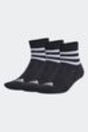 Negro - adidas 3-Stripes Cushioned Sportswear Mid Cut Socks 3 Pairs - Imagen 1 de 1