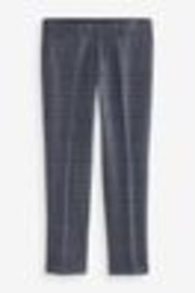 Navy Blue Slim Fit Trimmed Check Suit Trousers - Image 1 of 1