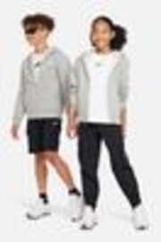 Nike Dark Grey Heather Club Fleece Zip Through Hoodie - Image 1 of 1