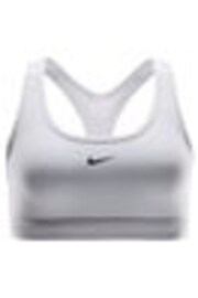 Nike White Swoosh Light-Support Sports Bra - Image 1 of 1