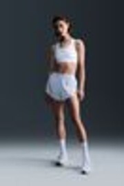 Nike White Swoosh Medium Support Padded Sports Bra - Image 1 of 1