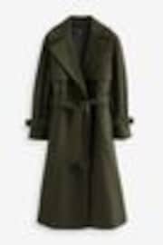 Khaki Green Belted Quilt Lined Trench Style Coat - Image 1 of 1