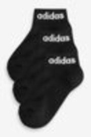 adidas Black Linear Ankle Cushioned Socks 3 Pack - Image 1 of 1