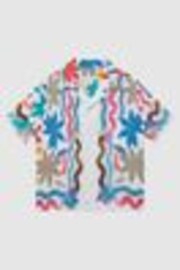 Reiss Multi Delphi Junior Linen Floral Cuban Collar Shirt - Image 1 of 1