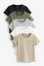 Black/Grey Short Sleeve T-Shirts 5 Pack (3mths-7yrs) - Image 1 of 1