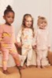 Rosa/Ecru, Figurenmotiv - Langarm-Kuschel-Pyjama mit Print aus 3 % Baumwolle im 100er-Pack (3 M.–100 J.) - Bild 1 von 1