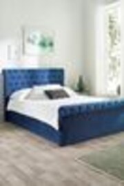 Aspire Furniture Blue Chesterfield Storage Side Lift Ottoman Storage Bed - Image 1 of 1