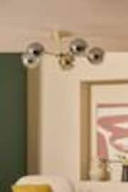 MADE.COM Brass/Smoked Glass Globe 5 Light Flush Ceiling Light - Image 1 of 1
