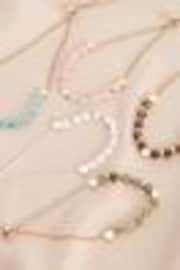 Chapado en plata/chapado en oro - Pulsera ajustable con piedras semipreciosas - Imagen 1 de 1