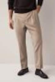 Stone Relaxed Tapered Stretch Smart Trousers - Image 1 of 1