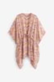 Rainbow Stripe Print Longline Tie Waist Kimono Cover-Up - Image 1 of 1