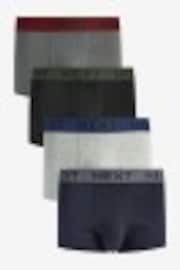 Grau/Blau/Strukturierter Bund - 4er-Pack - Boxershorts - Bild 1 von 1
