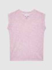 Reiss Lilac Freddie Senior Jersey V Neck T-Shirt - Image 1 of 1