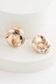Gold Tone Statement Swirl Button Earrings - Image 1 of 1