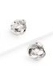 Silver Tone Statement Swirl Button Earrings - Image 1 of 1
