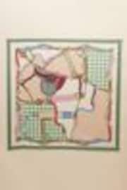 Verde/crudo - Joules Bloomfield Square 100% Silk Scarf - Imagen 1 de 1