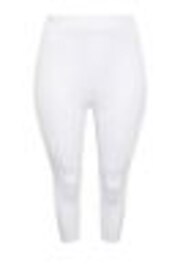 Yours Curve White Lace Stretched Cropped Leggings - Image 1 of 1