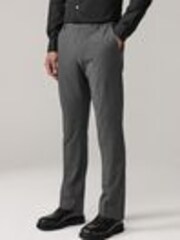 Charcoal Grey Slim Fit Elasticated Waist Motionflex Stretch Smart Trousers - Image 1 of 1
