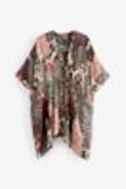 Leopard Print Longline Tie Waist Kimono Cover-Up - Image 1 of 1