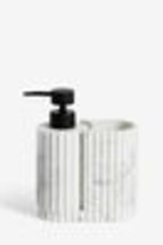 White Marble Effect Rib Soap Tidy Dispenser - Image 1 of 1