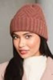 Lipsy Pink Cosy Beanie Hat With Wool - Image 1 of 1