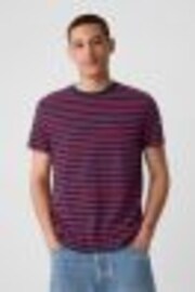 Gap Navy/Blue Stripe Cotton Everyday Soft Stripe T-Shirt - Image 1 of 1