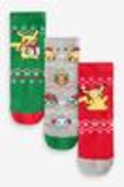 Christmas Pokemon Cotton Rich License Socks 3 Pack - Image 1 of 1