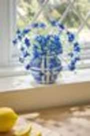 Blue Artificial Floral Arrangment In Ceramic Vase - Image 1 of 1