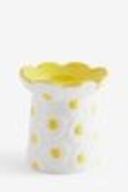 Yellow Floral Daisy Embossed Candle Holder - Image 1 of 1