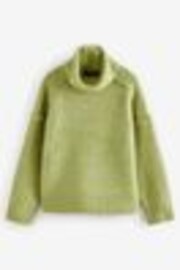 Grün Khaki Oliv - Chunky Rib High Roll Neck Knitted Jumper with Alpaca - Bild 1 von 1