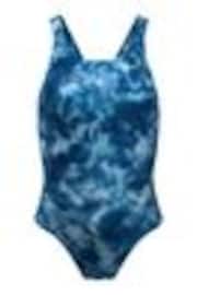 Nike Blue Tie Dye Print Fastback Swimsuit - Image 1 of 1