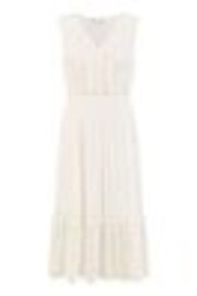 Yumi White Lace And Dobby Cotton Midi Dress - Image 1 of 1