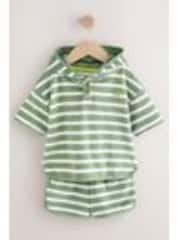 Sage Green Stripe 100% Cotton Toweling Set (3mths-7yrs) - Image 1 of 1