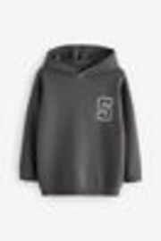 Charcoal Grey Knitted 100% Cotton Hoodie (3-16yrs) - Image 1 of 1