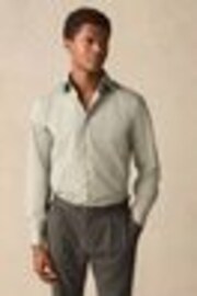 Green Dobby Regular Fit 100% Cotton Textured Shirt - Image 1 of 1