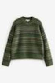 Green Fairisle Stripe Crew Neck Knitted Jumper - Image 1 of 1