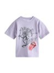 Lilac Rolling Stones Band Graphic Short Sleeve T-Shirt (3mths-8yrs) - Image 1 of 1