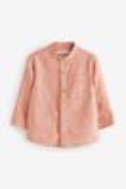 Orange Grandad Collar Linen Mix Shirt (3mths-7yrs) - Image 1 of 1
