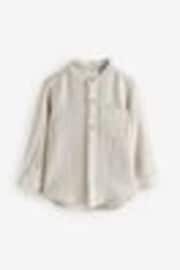 Neutral Linen Grandad Collar Linen Mix Shirt (3mths-7yrs) - Image 1 of 1