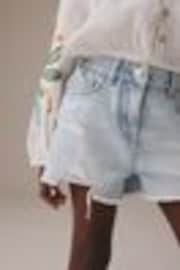 Light Blue 100% Cotton Frayed Edge Distressed Shorts (3-16yrs) - Image 1 of 1