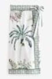Ecru White 100% Cotton Wrap Midi Skirt - Image 1 of 1
