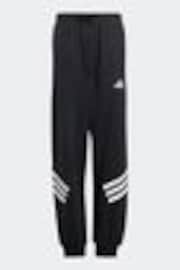 adidas Black Future Icons 3 Stripe Wide Leg Joggers - Image 1 of 1