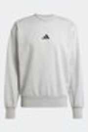 adidas Grey Essentials Feelcozy Fleece Sweatshirt - Image 1 of 1