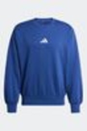 adidas Blue Essentials Feelcozy Fleece Sweatshirt - Image 1 of 1
