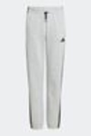 adidas Grey 3 Stripe Fleece Joggers - Image 1 of 1