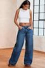 Dark Blue Superwide Leg 100% Cotton Jeans - Image 1 of 1