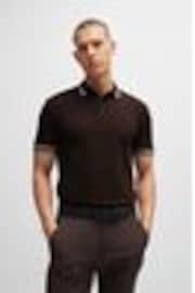 Braun - BOSS – Paddy – Polo-Shirt mit Streifen aus 100 % Baumwolle - Bild 1 von 1