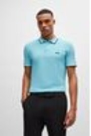 Himmelblau - BOSS – Paddy – Polo-Shirt mit Streifen aus 100 % Baumwolle - Bild 1 von 1