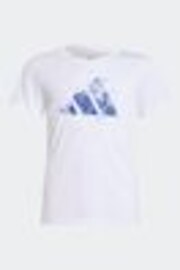 adidas White Flower Print Training Graphic T-Shirt - Image 1 of 1